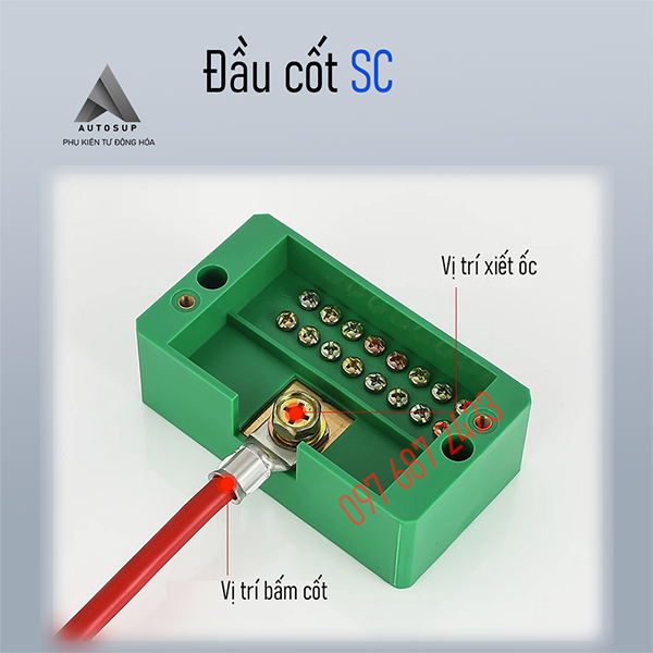 Đầu cos SC, Đầu cos trần, SC1.5-4, SC2.5-5, SC4-4, SC4-6