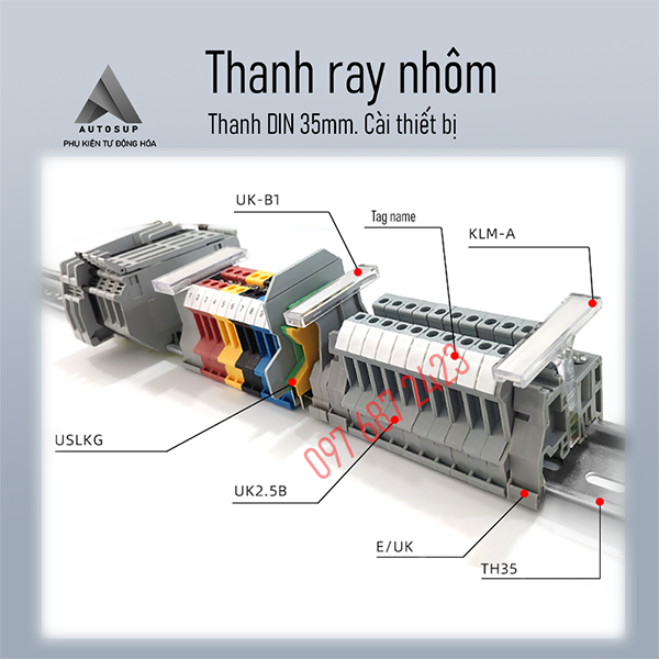 Thay ray nhôm, Thanh cài nhôm, Thanh cài thiết bị, Thanh cài áp.