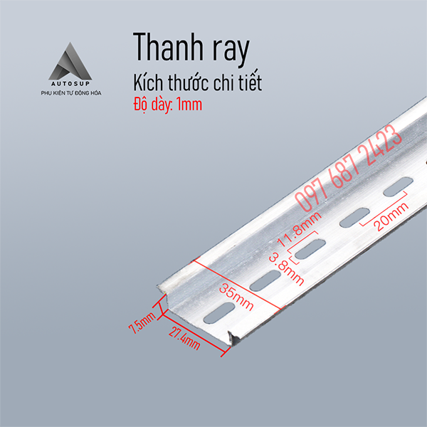 Thay ray nhôm, Thanh cài nhôm, Thanh cài thiết bị, Thanh cài áp.