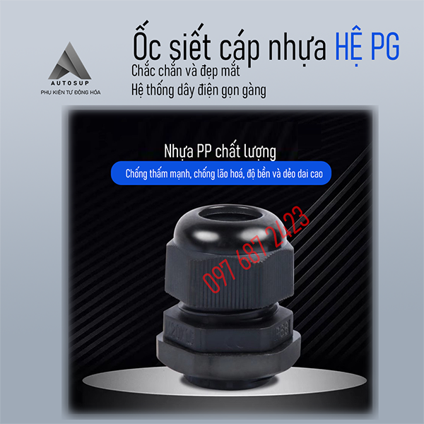 Ốc Siếp Cáp Nhựa Hệ PG