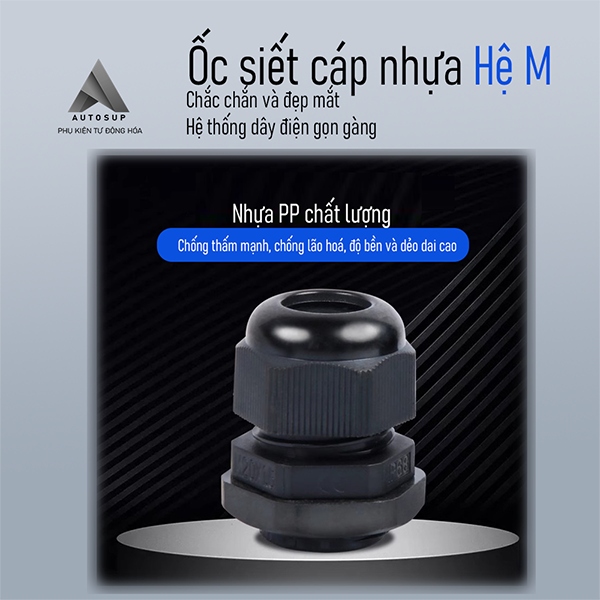 Ốc Siết Cáp Nhựa, Hệ M, Màu Trắng