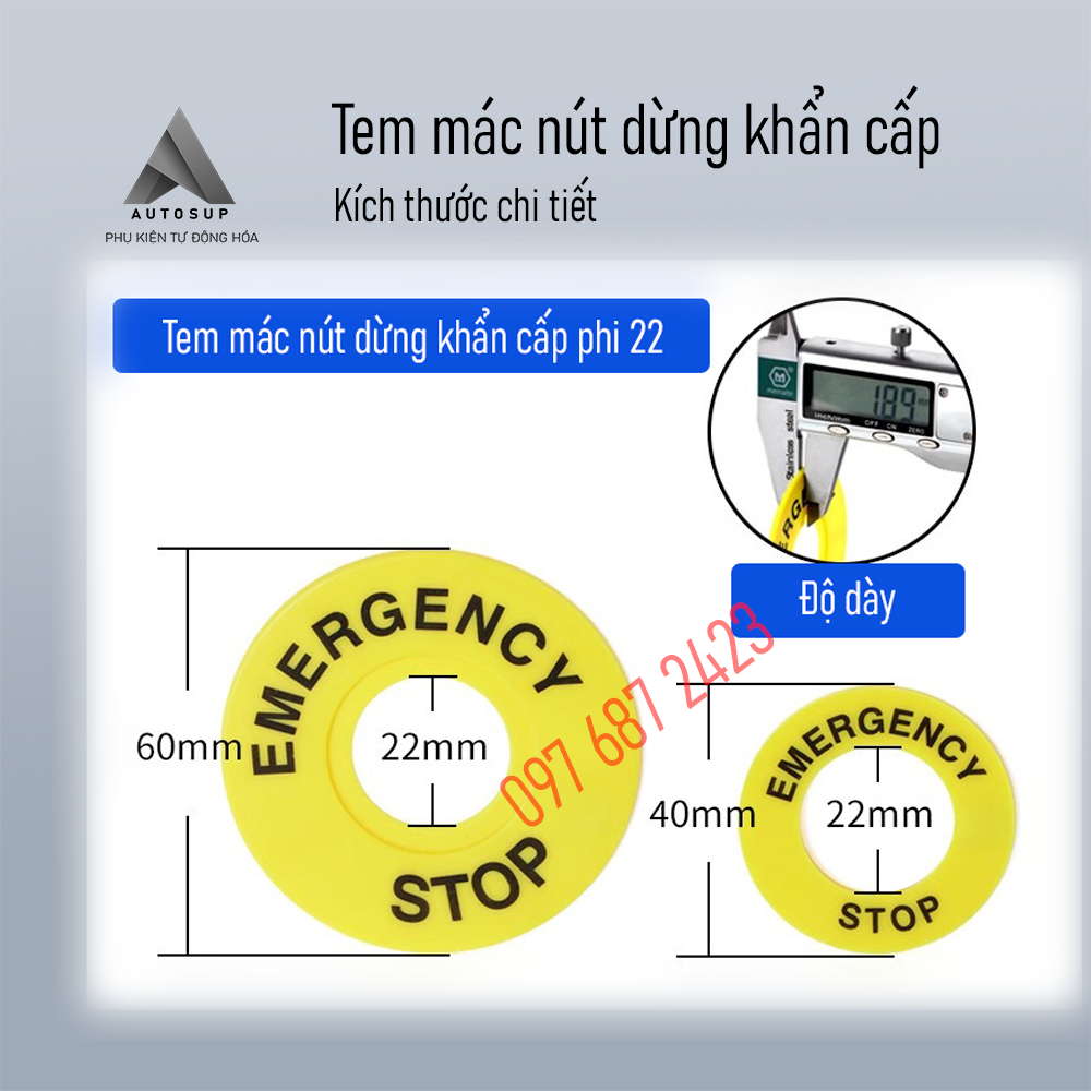 Tem Nhãn Nút Dừng Khẩn Cấp Phi 22