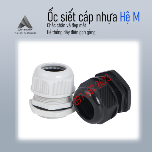 Ốc Siết Cáp Nhựa, Hệ M, Màu Trắng